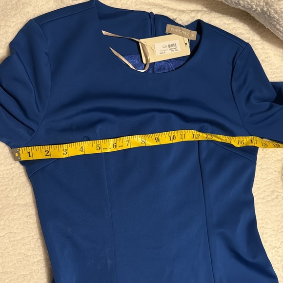 Forcast Royal Blue Peplum Hem Flare Mini Dress Size US 6/Aus 10 NWT - Picture 7 of 9